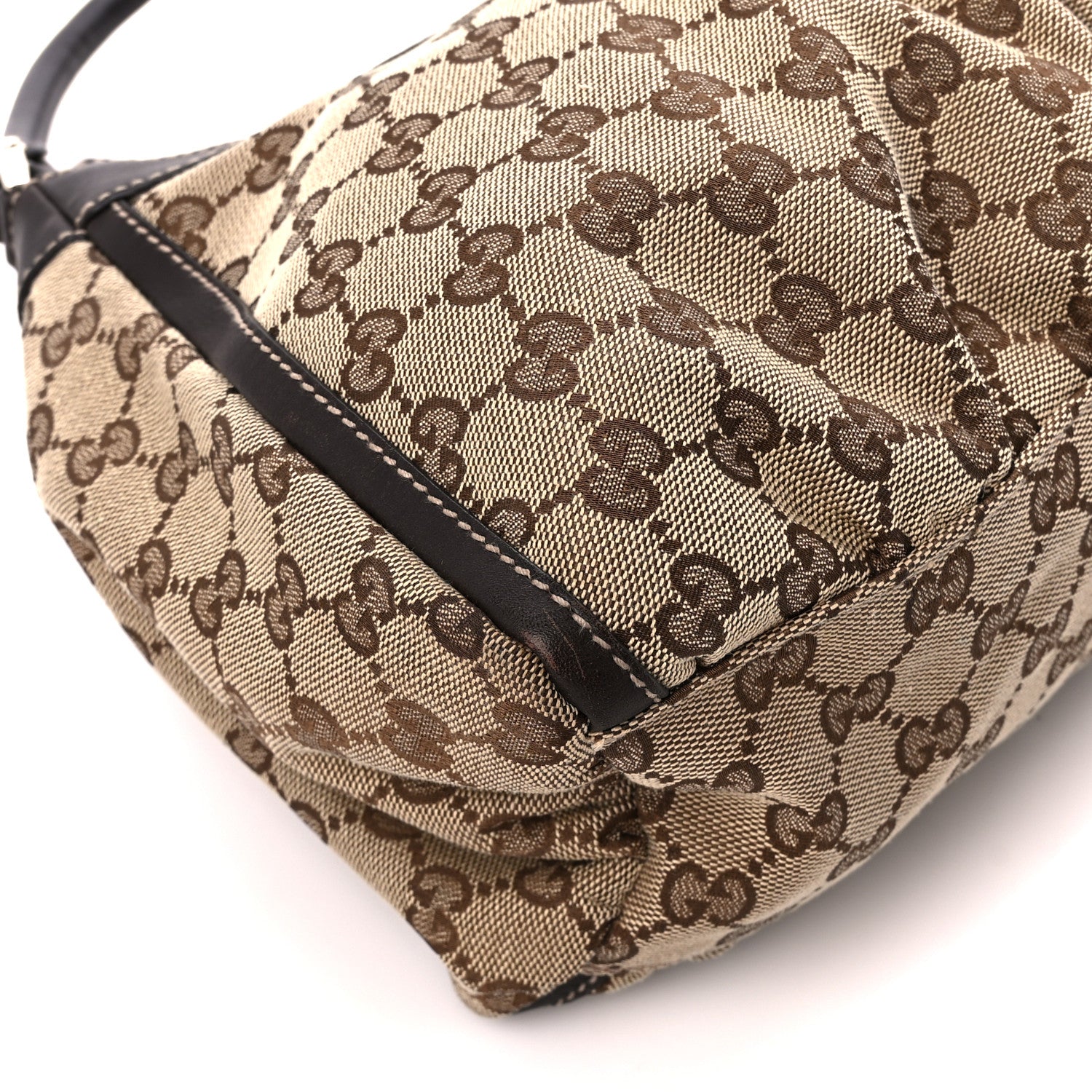Gucci Monogram Medium D Gold Ring Hobo Dark Brown 10 of 11