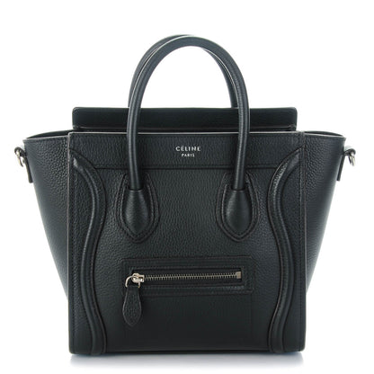 Celine Drummed Calfskin Nano Luggage Black 1 of 8