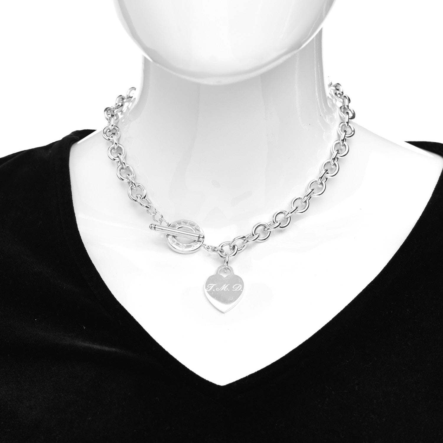 Tiffany Sterling Silver Heart Tag Toggle Necklace 2 of 4