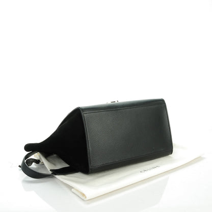 Celine Drummed Calfskin Suede Small Trapeze Black 4 of 8