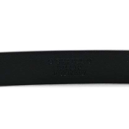 Chanel Calfskin Crystal Chain Logo Belt 85 34 Black 5 of 6