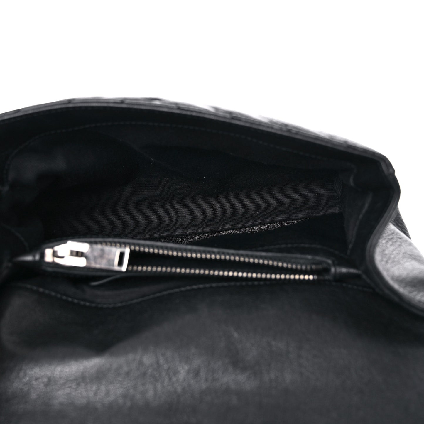 Sheepskin Matelasse Chevron Monogram Medium College Bag Black