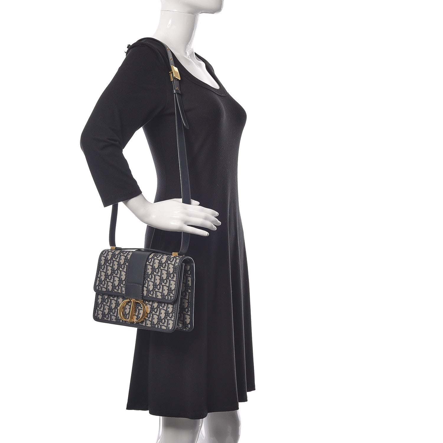Christian Dior Oblique 30 Montaigne Flap Bag Blue 2 of 8