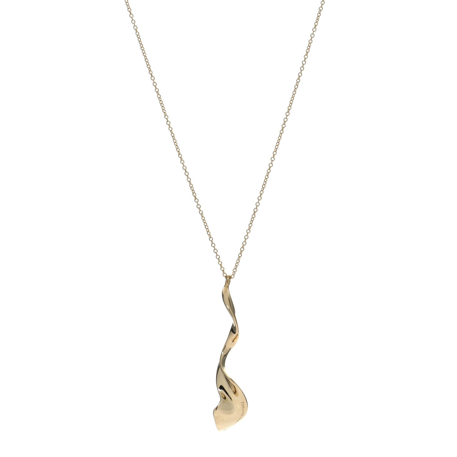 Tiffany 18K Yellow Gold Frank Gehry Large Orchid Pendant Necklace 1 of 4