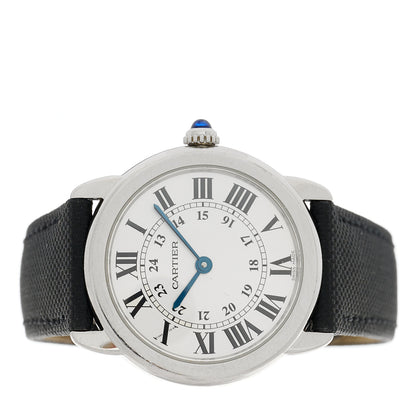 Cartier Stainless Steel Calfskin 29mm Ronde Solo Quartz Watch 2 of 4