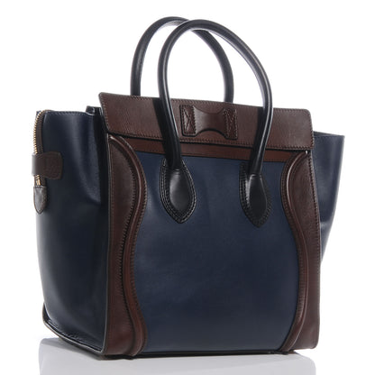 Celine Smooth Calfskin Mini Tri-Color Luggage Navy 3 of 10