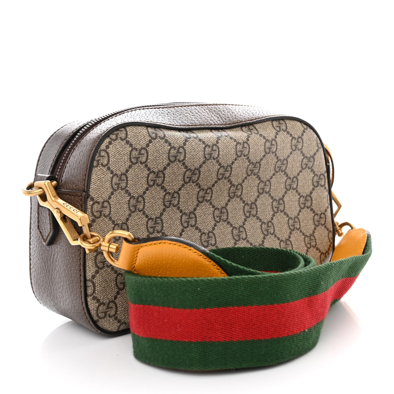 Gucci GG Supreme Monogram Web Neo Vintage Shoulder Bag Beige New Acero Crop 2 of 9