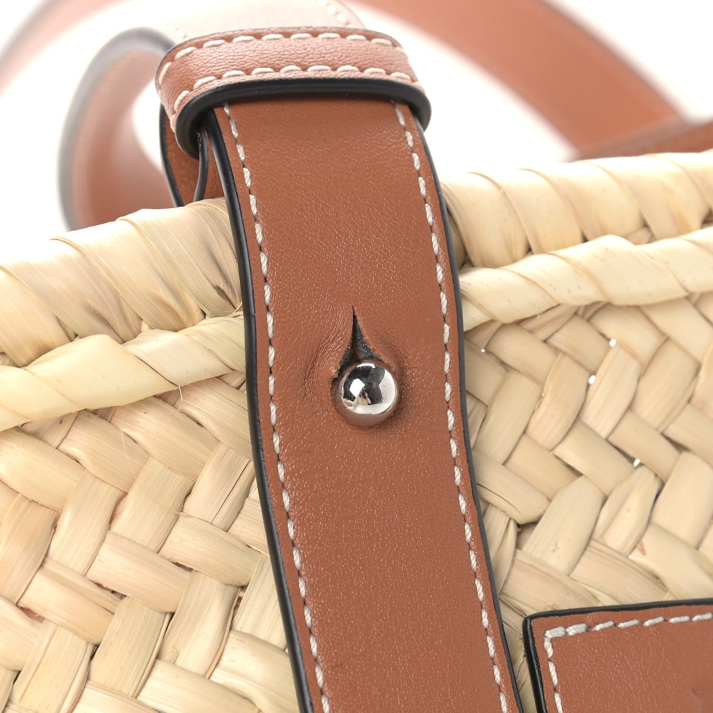 Raffia Small Basket Tote Bag Natural Tan
