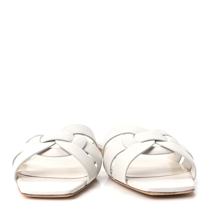 Saint Laurent Calfskin Tribute 05 Slide Sandals 39.5 Porcellana 3 of 10
