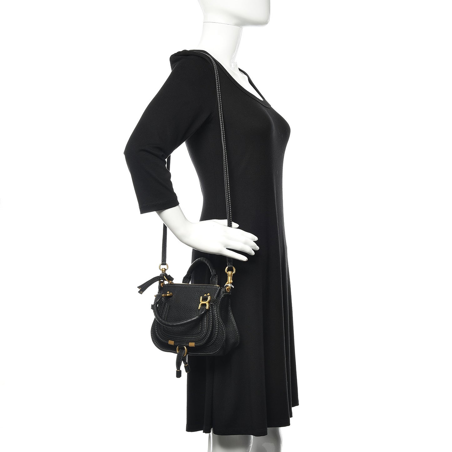 Calfskin Mini Marcie Satchel Black