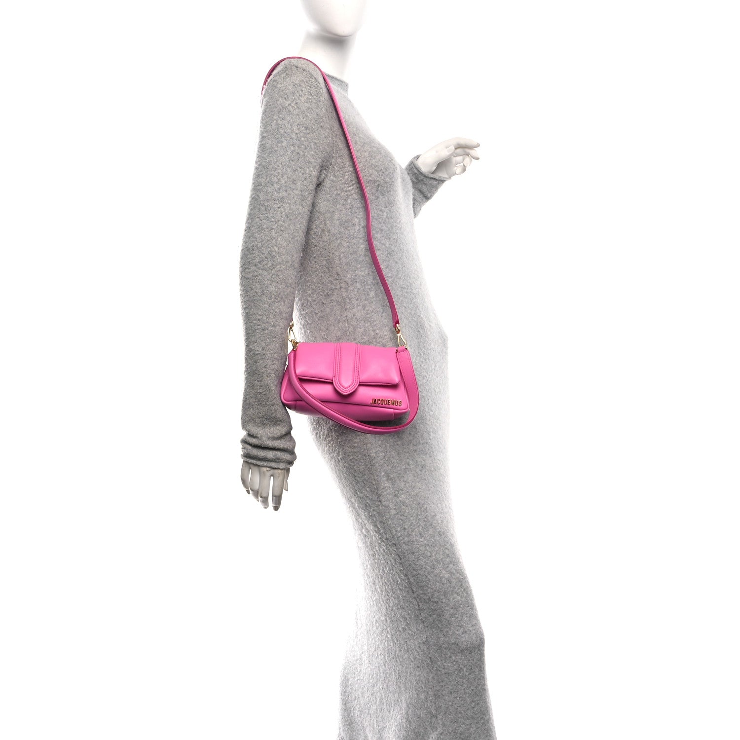 Jacquemus Padded Lambskin Le Petit Bambimou Neon Pink 1857726