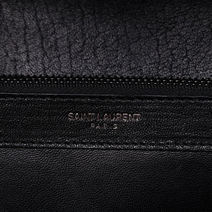 Saint Laurent Sheepskin Matelasse Chevron Monogram Large College Satchel Black 6 of 11