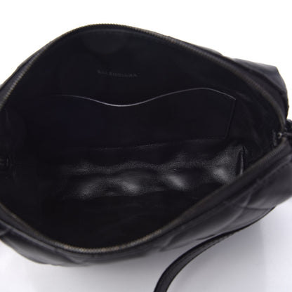 Balenciaga Nappa Calfskin Quilted Touch B Camera Shoulder Bag Black 5 of 10