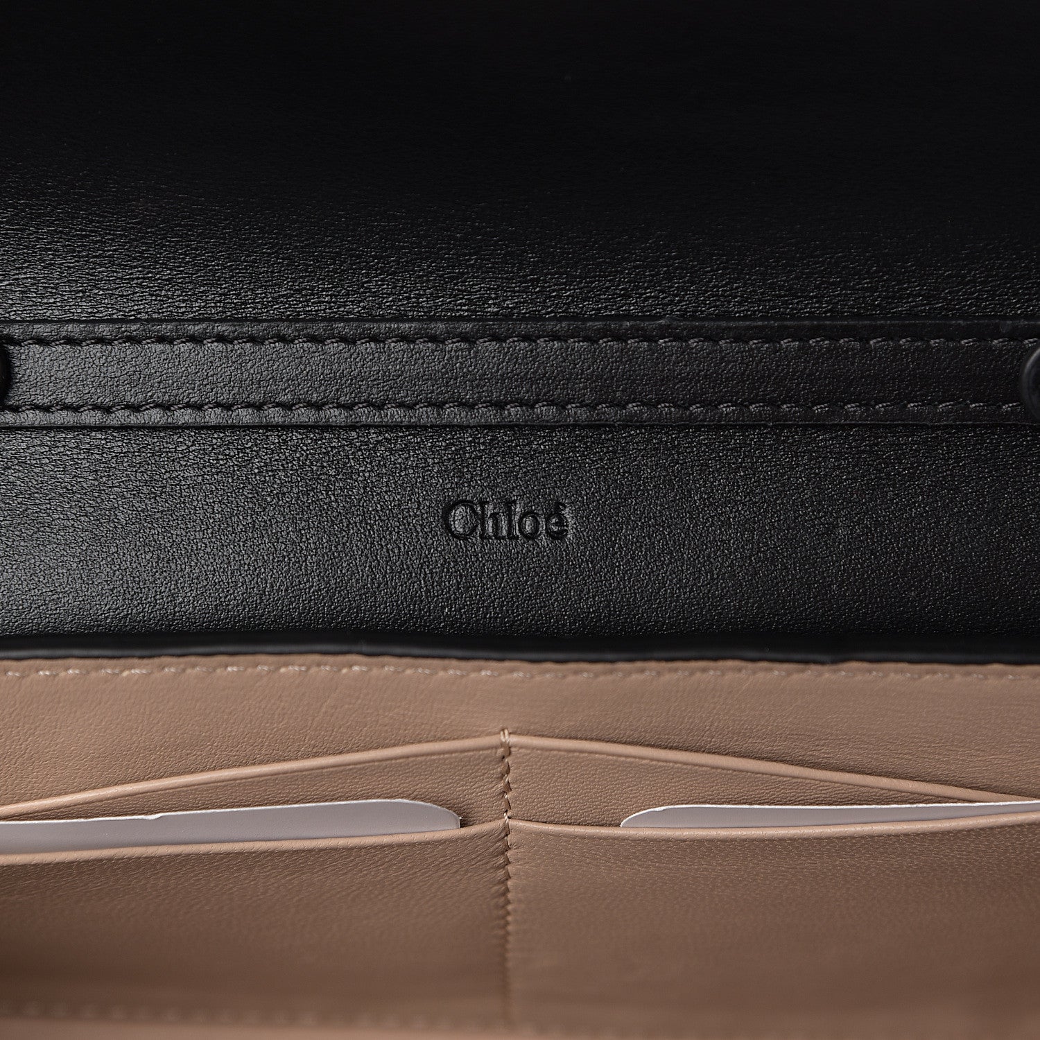 Chloe Shiny Grained Calfskin Aby Wallet on Chain Black 5 of 8