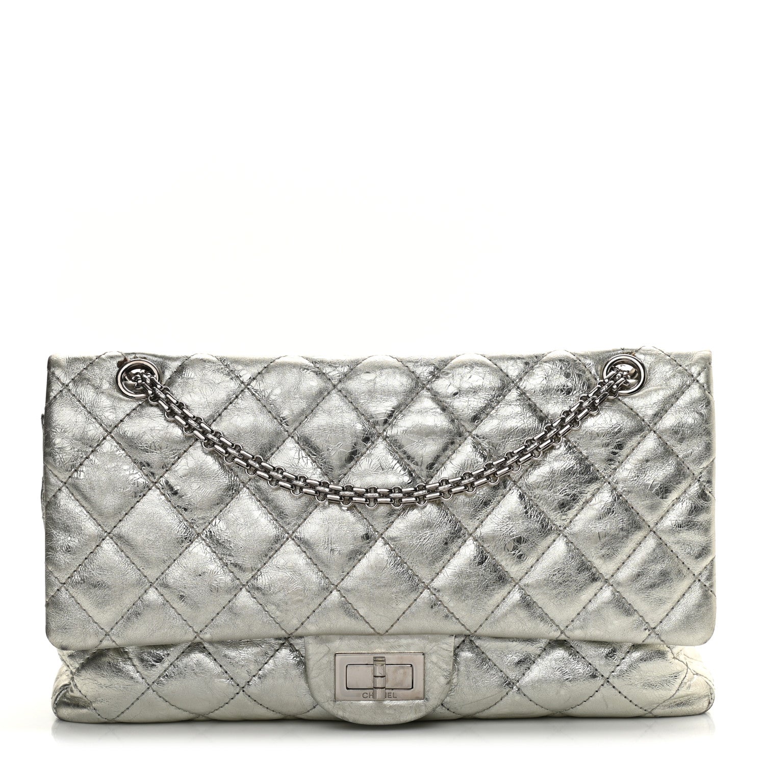 Chanel Metallic Aged Calfskin Quilted 2.55 Reissue 227 Flap Silver 1 of 20