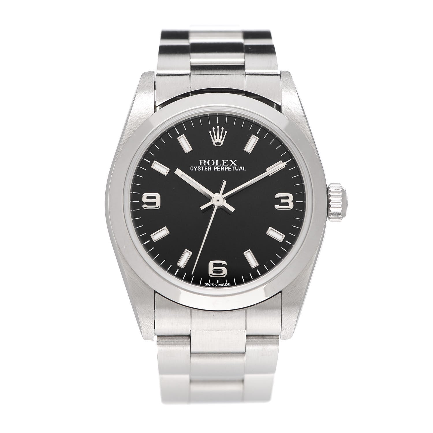 Rolex Stainless Steel 31mm Oyster Perpetual Watch Black 77080 1 of 5