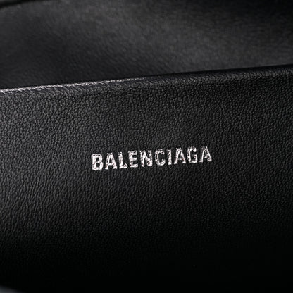 Balenciaga Sheepskin Shearling Contrasted Logo Large Zip Pouch Black 5 of 7