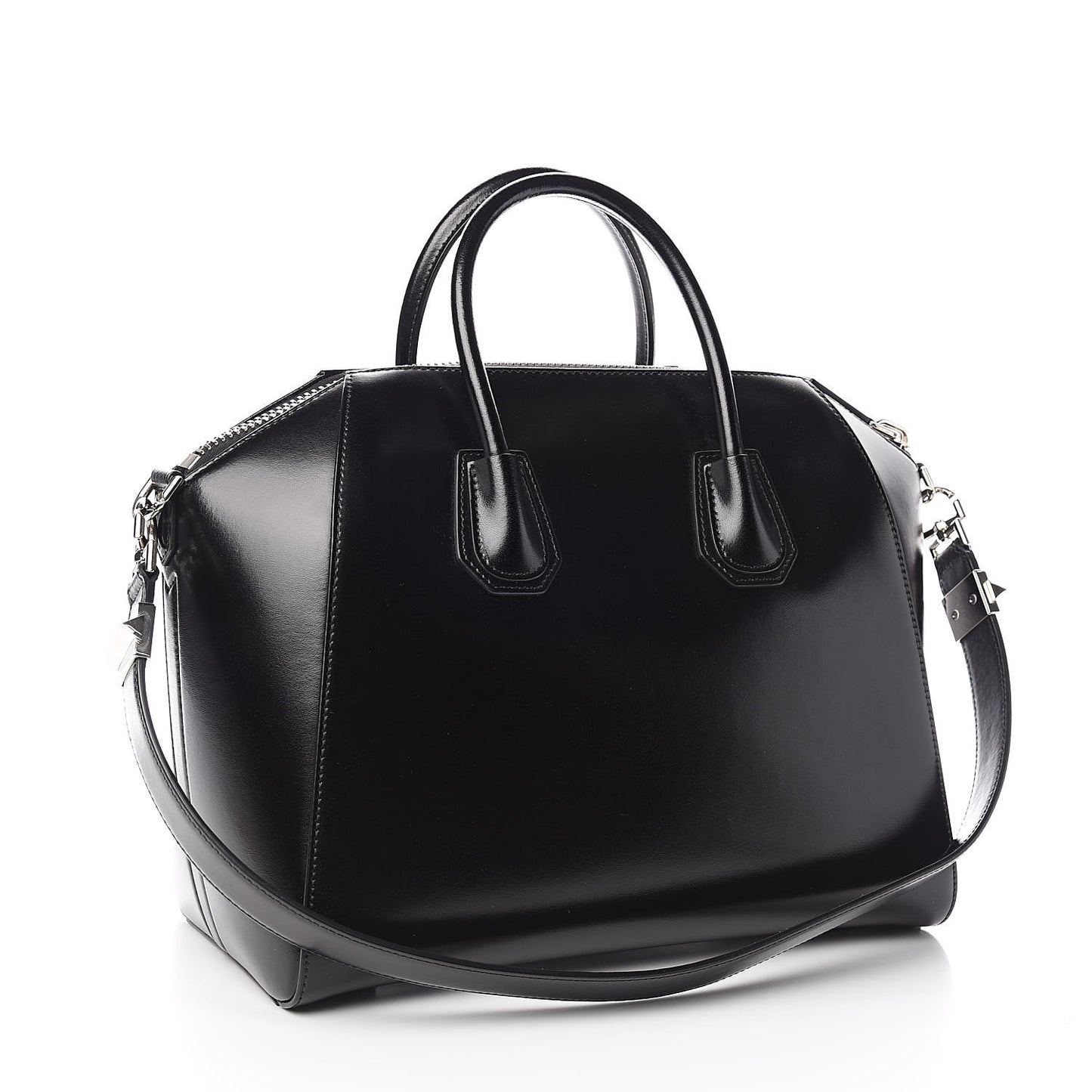 Shiny Lord Calfskin Medium Antigona Black