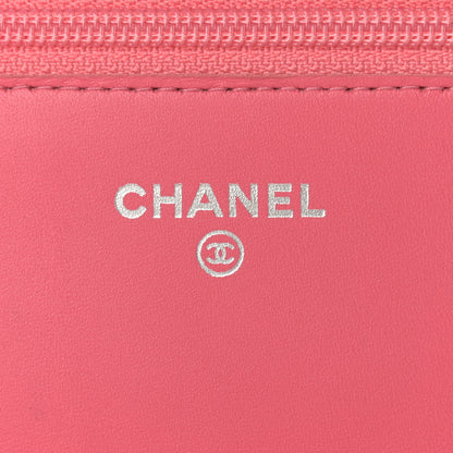 Chanel Patent Quilted Wallet On Chain WOC Pink 5 of 9