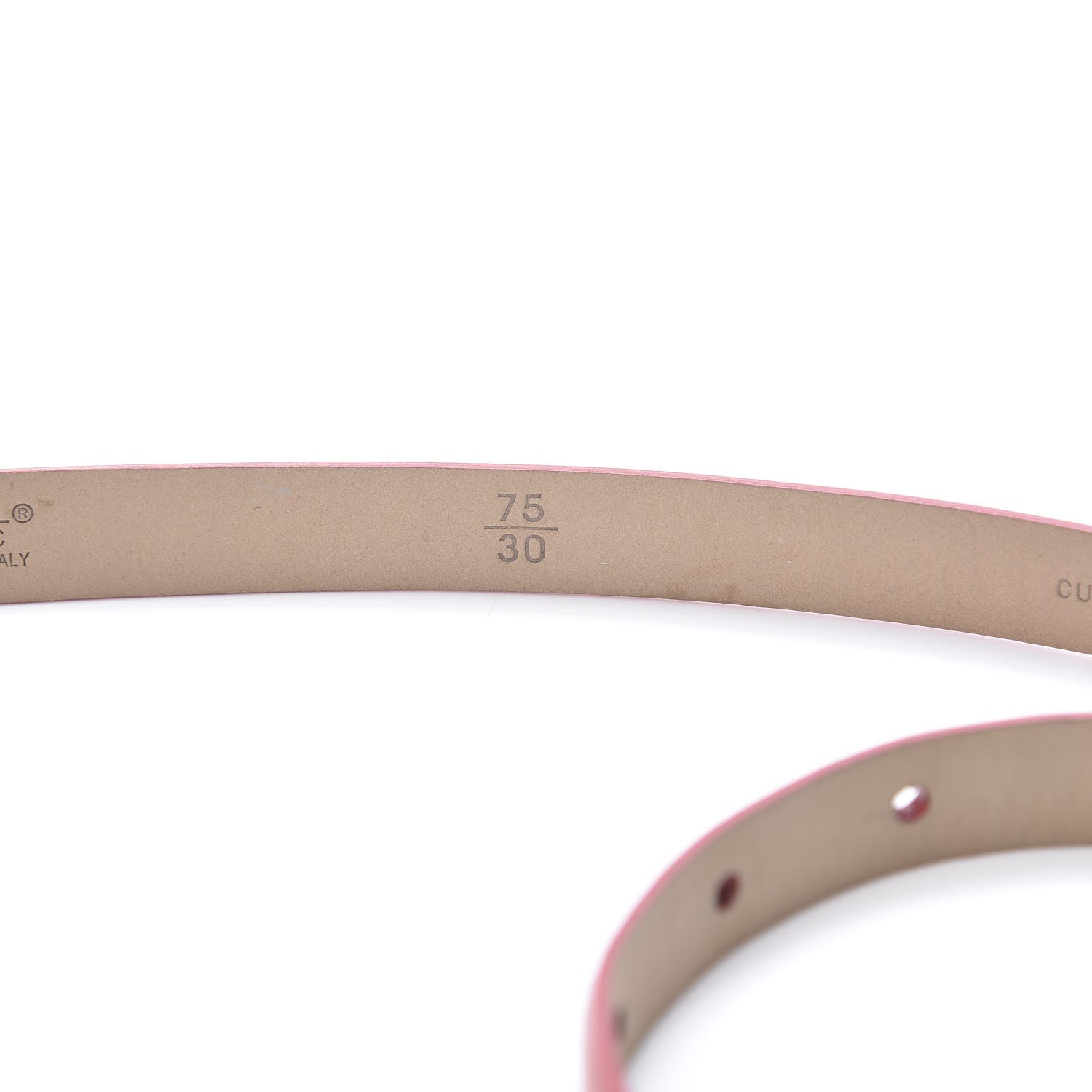 Chanel Patent Calfskin CC Logo Skinny Belt 75 30 Pink 4 of 8
