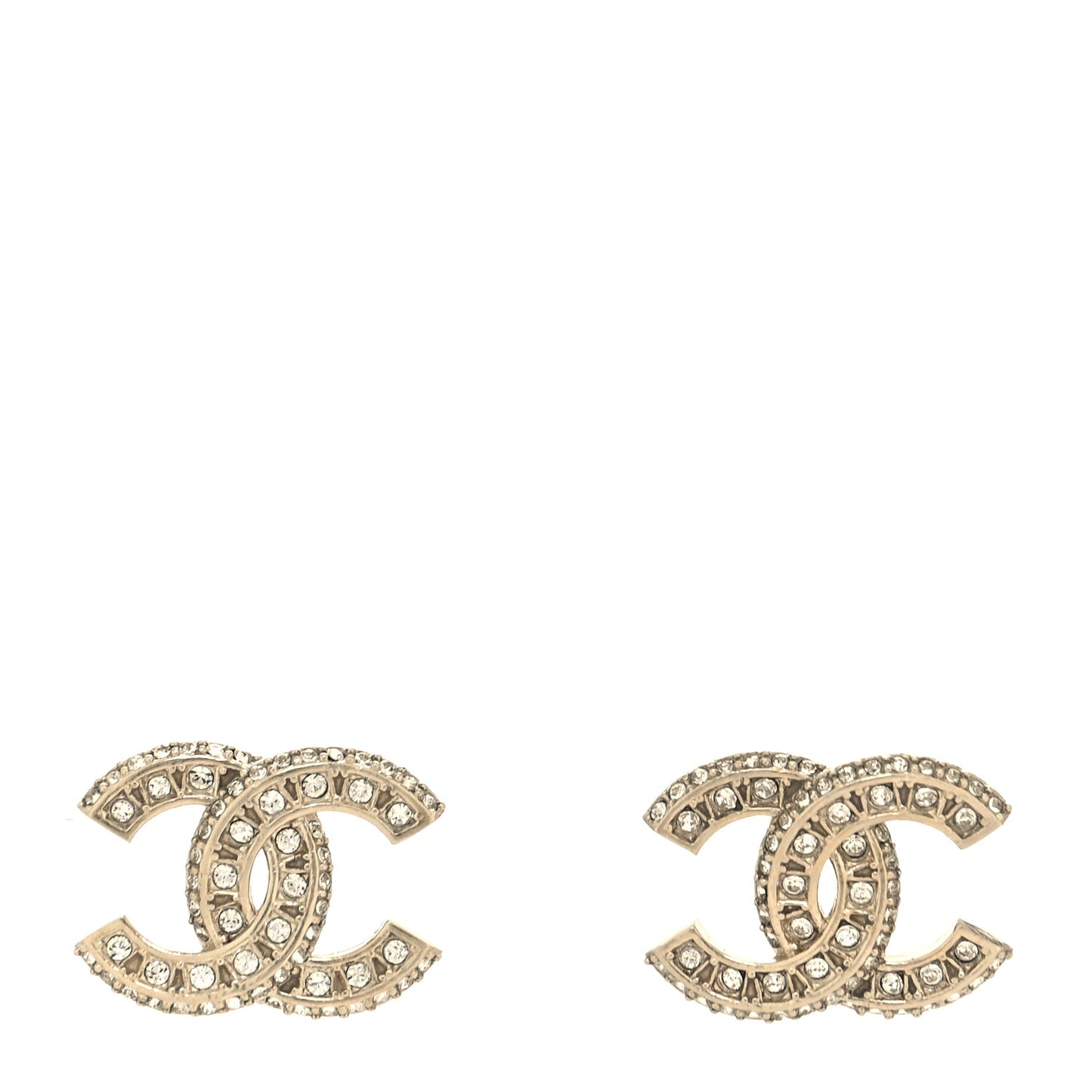 Crystal Timeless CC Earrings Light Gold