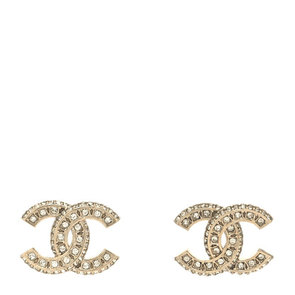 Chanel Crystal Timeless CC Earrings Light Gold 1 of 4