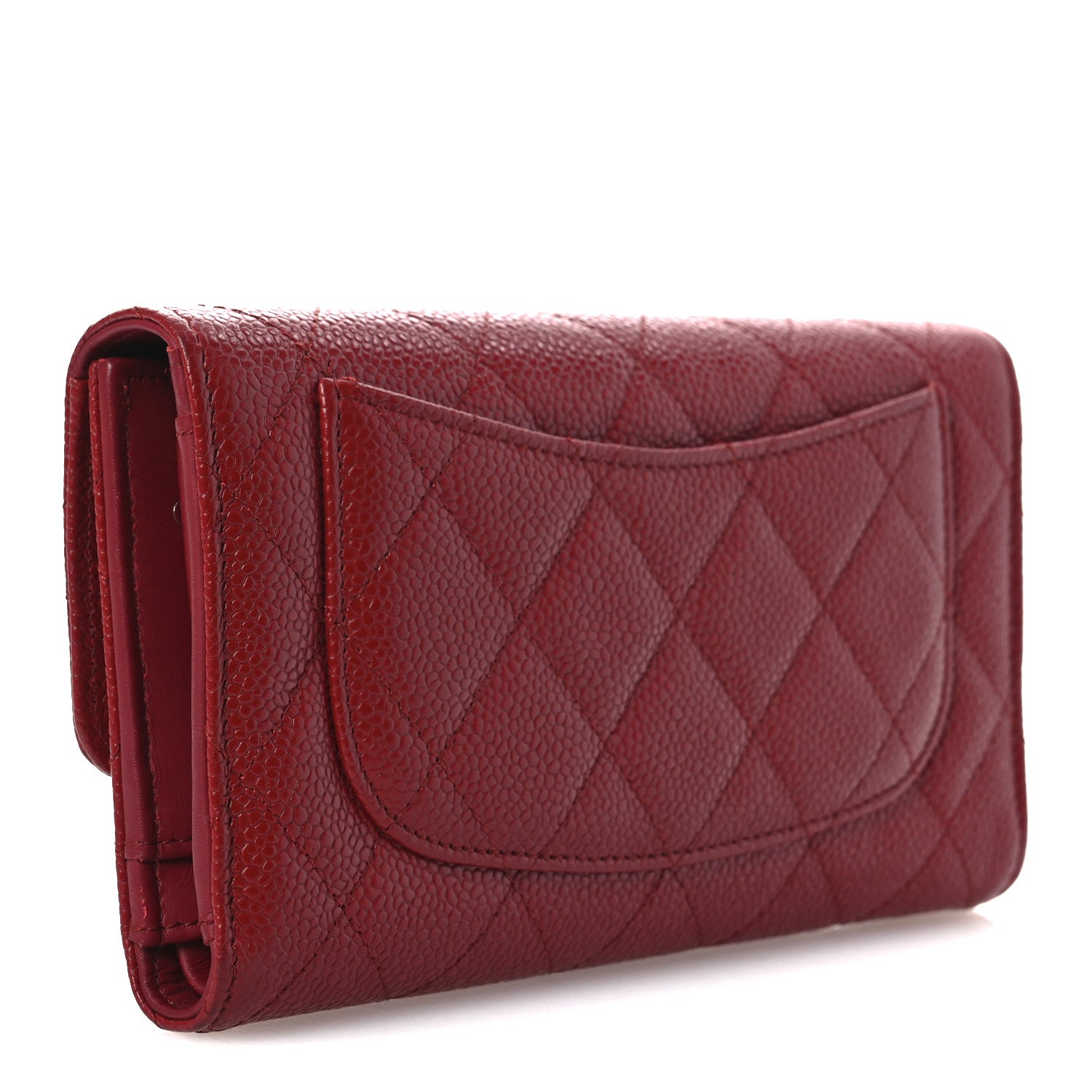 Chanel Caviar Quilted Large Flap Wallet Red 3 of 12