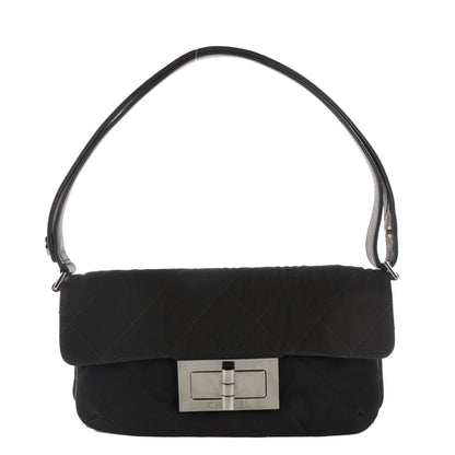 Chanel Nylon Quilted Mademoiselle Messenger Flap Bag Black 1 of 8