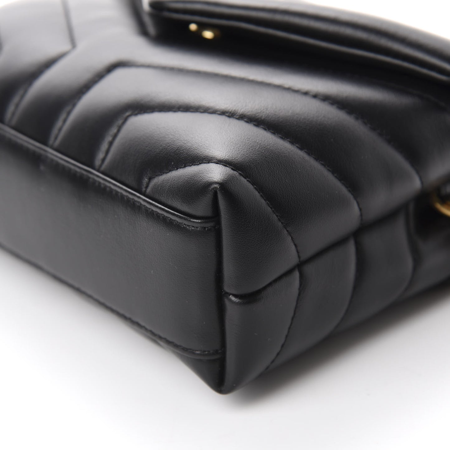 Calfskin Y Quilted Monogram Toy Loulou Crossbody Bag Black