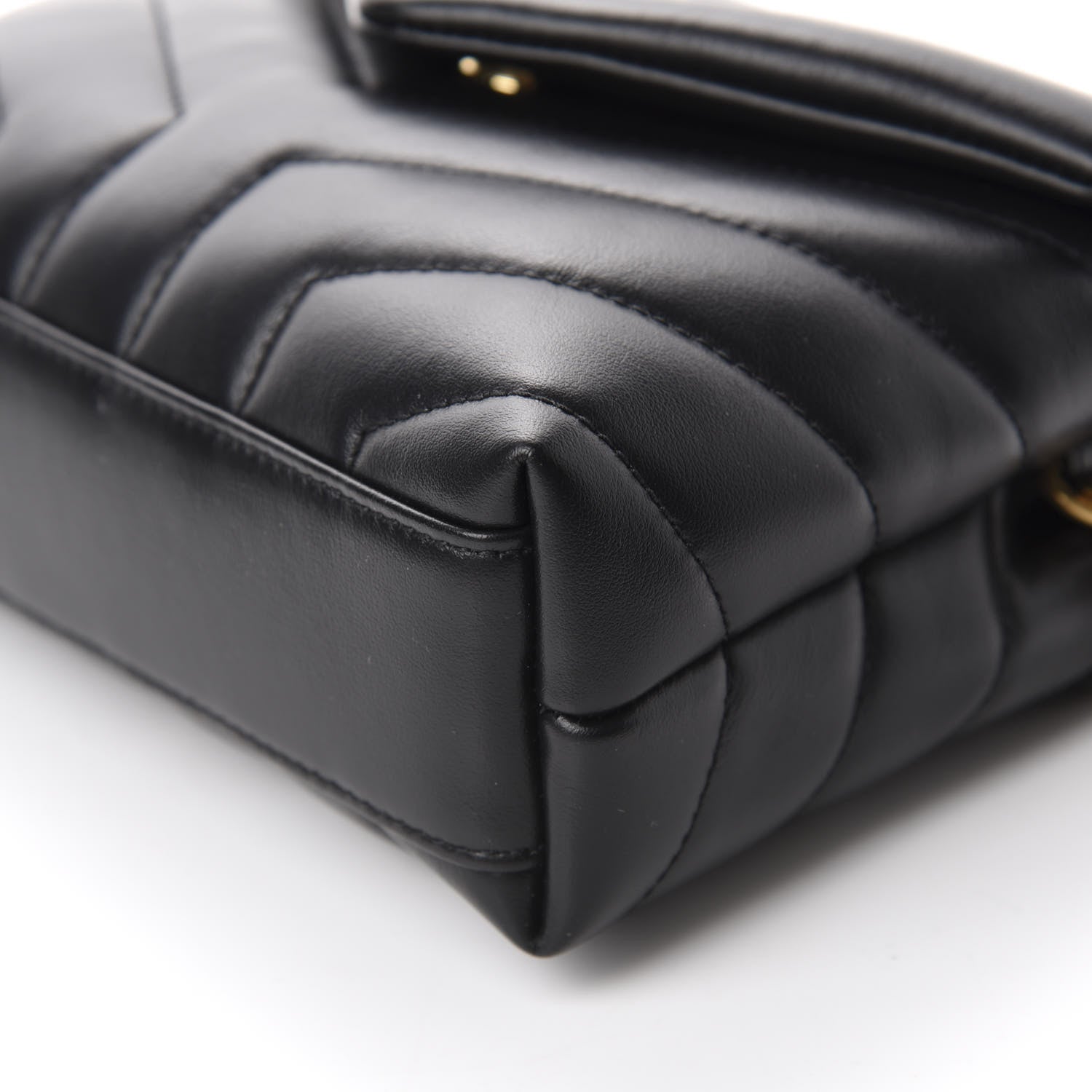 Saint Laurent Calfskin Y Quilted Monogram Toy Loulou Crossbody Bag Black 6 of 12