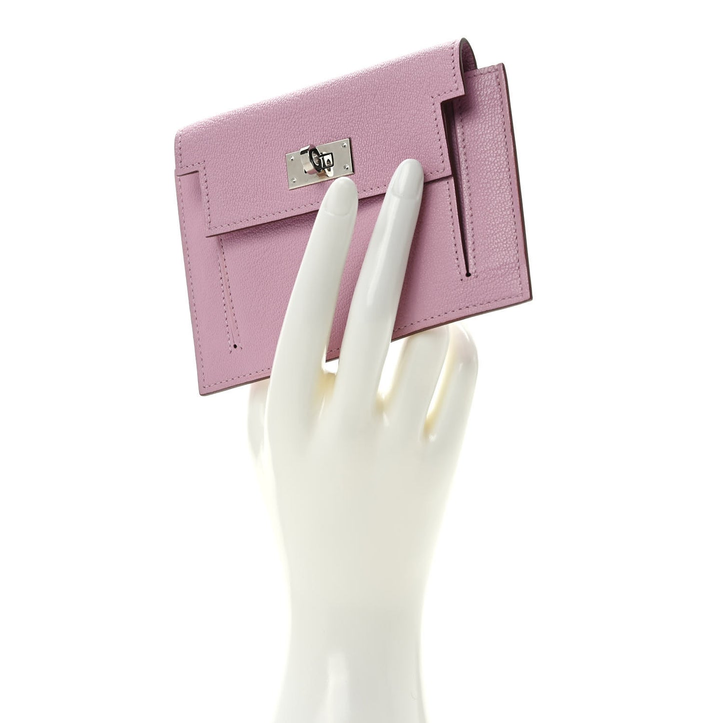 Chevre Mysore Kelly Pocket Compact Wallet Mauve Sylvestre