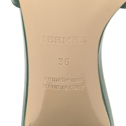 Hermes Calfskin Oasis Sandals 36 Vert Electrique 7 of 9