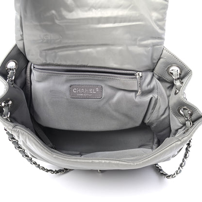 Chanel Nylon Quilted Tweed Stitch Bubble Flap Grey 4 of 5