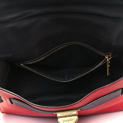 Miu Miu Goatskin Madras Click Top Handle Fuoco Black 5 of 13