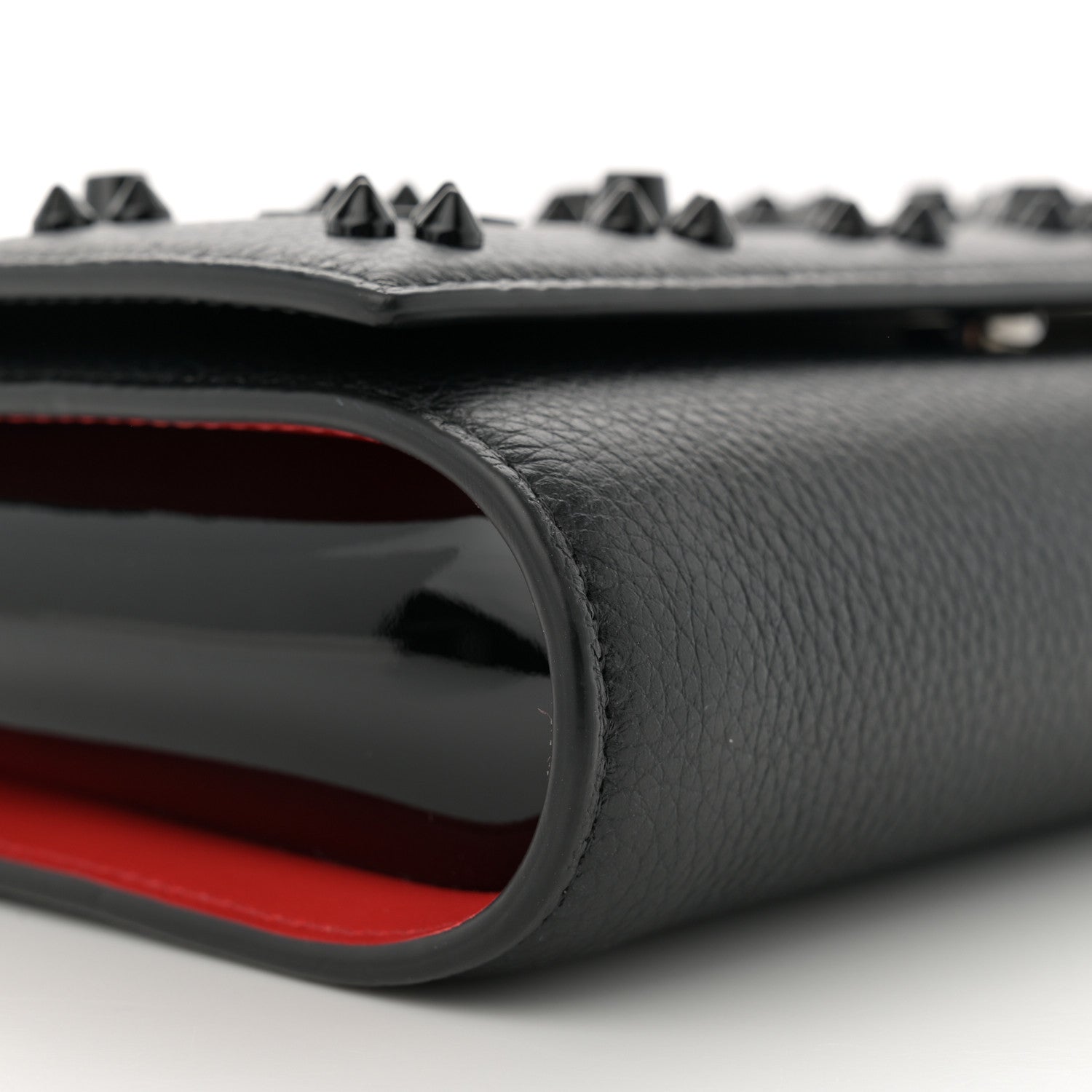 Christian Louboutin Calfskin Spikes Loubinthesky Paloma Clutch  Black 9 of 11