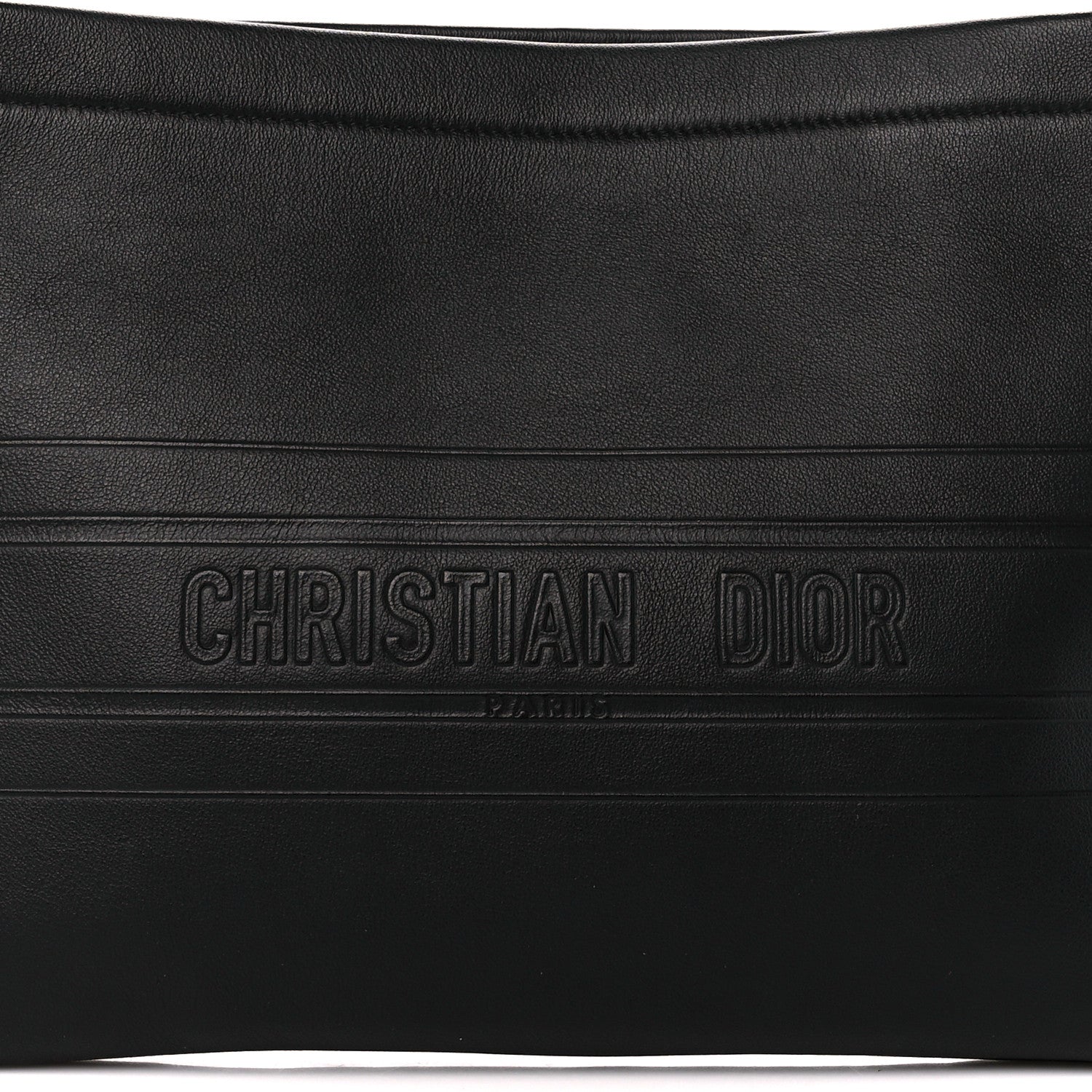 Christian Dior Calfskin Medium Diordouble Zip Pouch Black 8 of 10