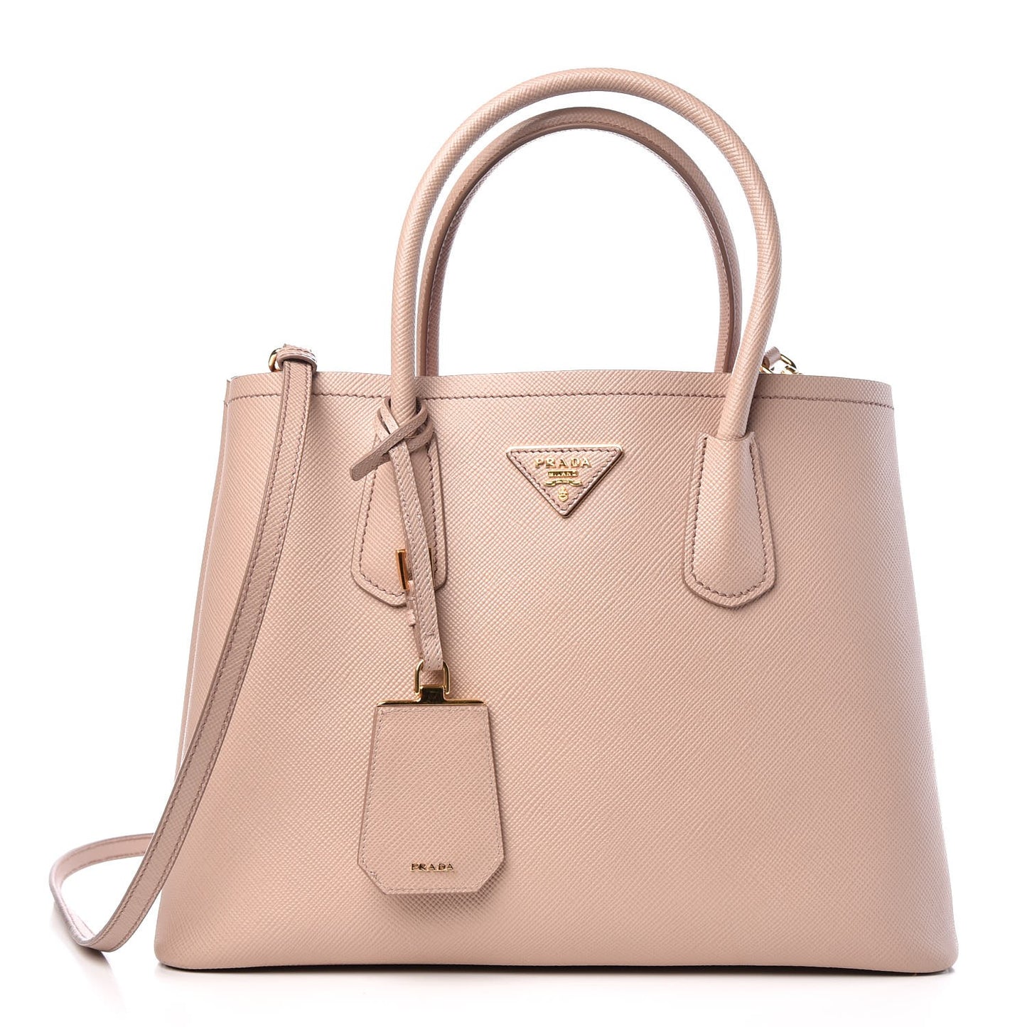 Saffiano Cuir Medium Double Bag Cammeo Rosa
