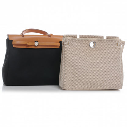 Hermes Toile Herbag PM 30 Black and Natural 1 of 8