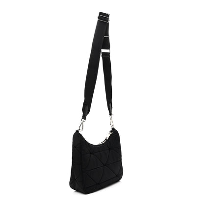Prada Tessuto Nylon Triangle Quilted Padded Patchwork System Shoulder Bag Black 3 of 10