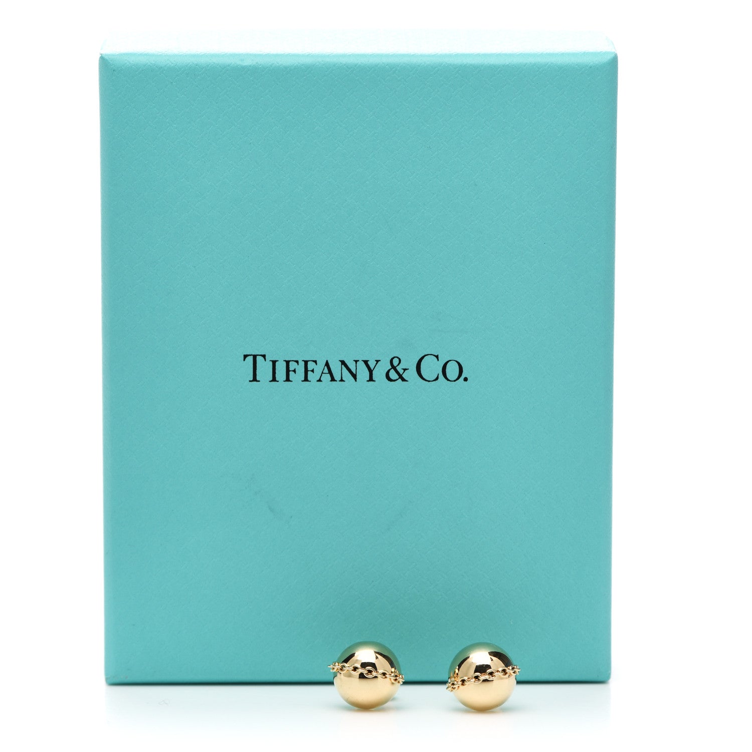 Tiffany 18K Yellow Gold HardWear Bolt Ball Earrings 5 of 5