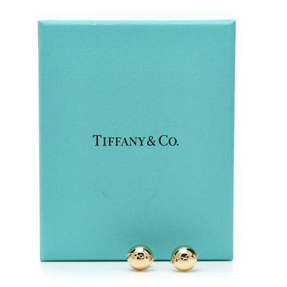 Tiffany 18K Yellow Gold HardWear Bolt Ball Earrings 5 of 5