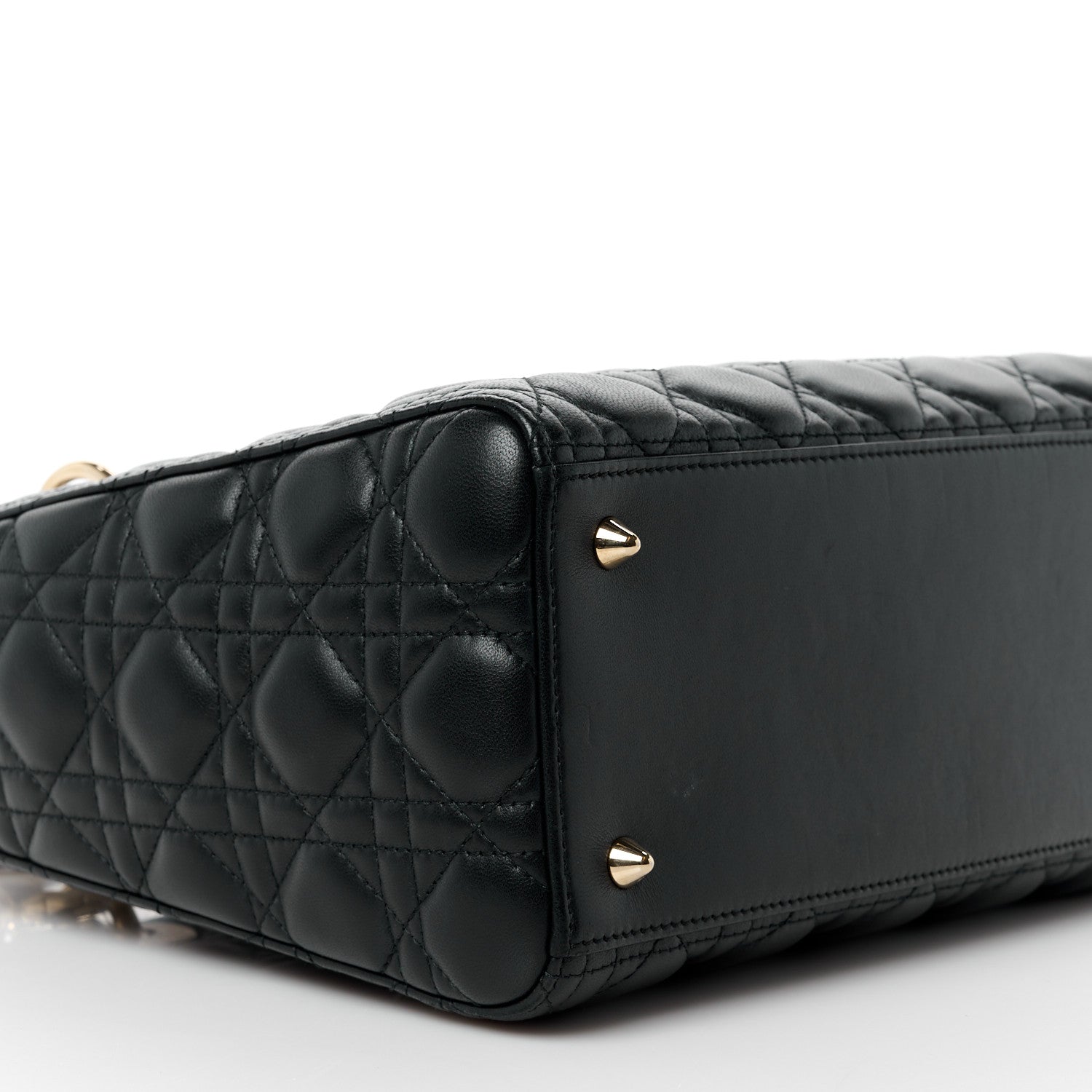 Christian Dior Lambskin Cannage Medium Lady Dior Black 9 of 10