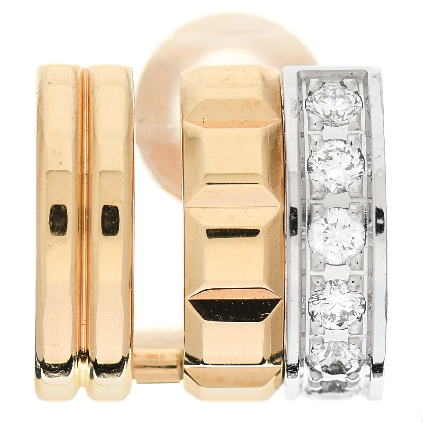 18K Yellow White Gold Quatre Radiant Edition Mini Single Clip Earring