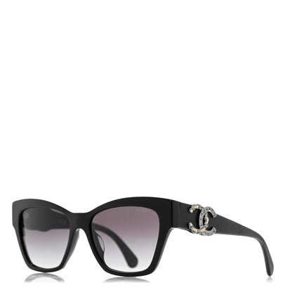 Chanel Acetate Square Cat Eye CC Sunglasses 5456 Black 1 of 8