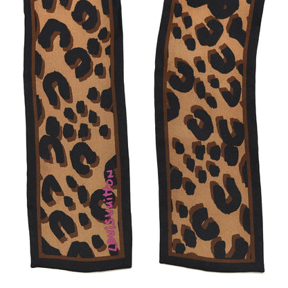 Louis Vuitton Silk Leopard Bandeau Scarf Marron 3 of 4