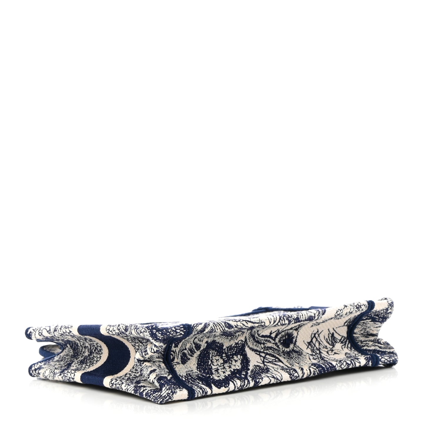 Canvas Embroidered Mini Toile De Jouy Book Tote Blue