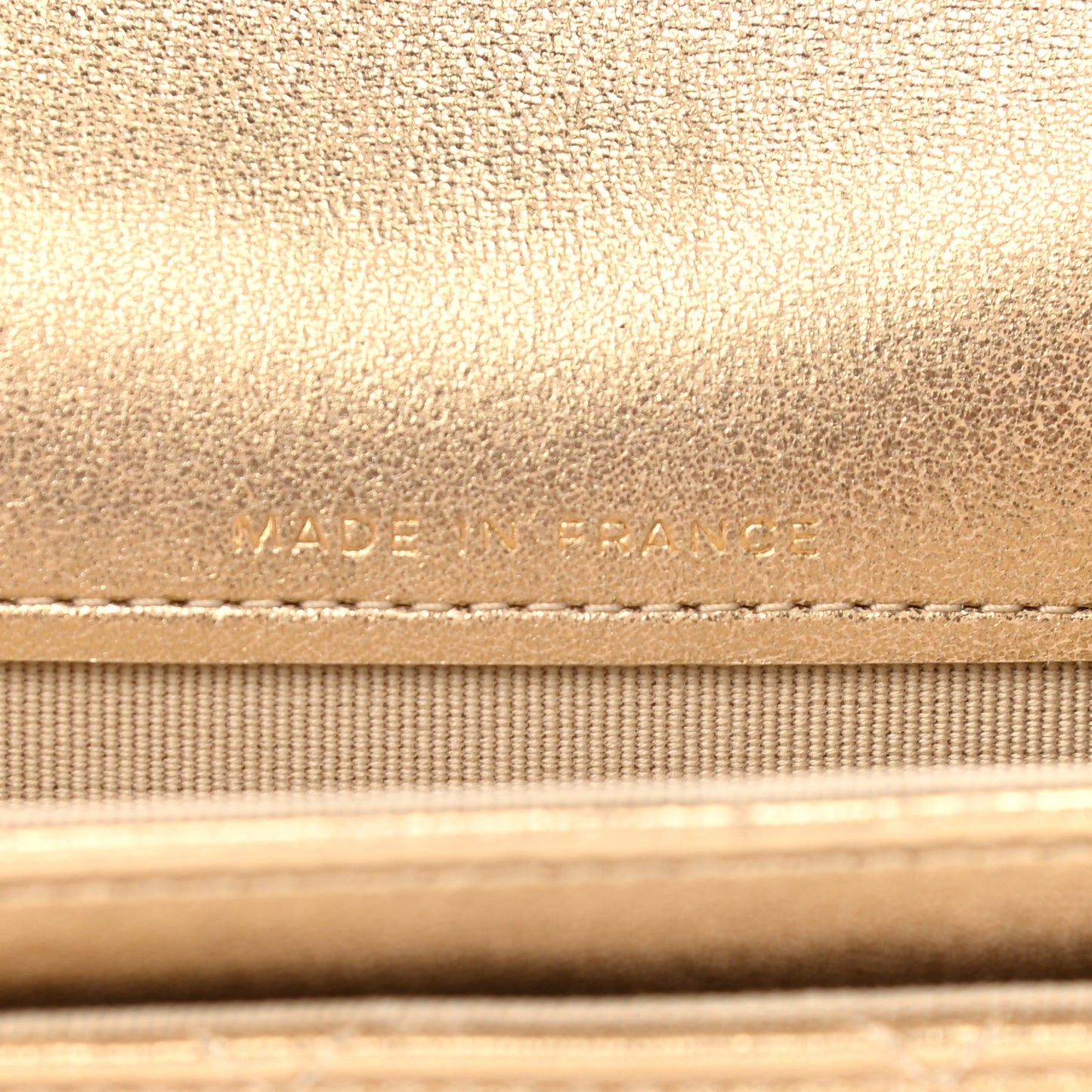 Metallic Lambskin Quilted Flap Card Holder Wallet Gold