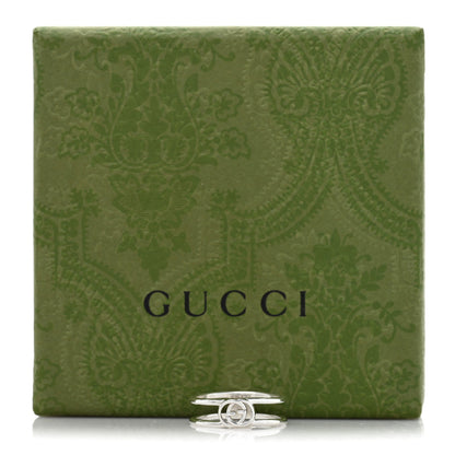 Gucci Sterling Silver 6mm Interlocking G Open Band Ring 56 7.5 4 of 4