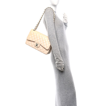 Chanel Patent Quilted Jumbo Double Flap Light Pink 2 of 11