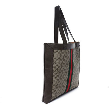 Gucci GG Supreme Monogram Web Large Ophidia Vertical Shopping Tote Brown 4 of 12